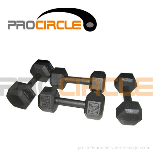Black Painting Solid Hex Dumbbell (PC-DU3028-3036)